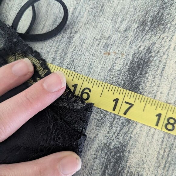 Abercrombie & Fitch Black Lace High Slit Midi Dress M Tall New with tags - Picture 9 of 11